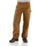 Carhartt Carhartt Brown 32W x 32L Men's Loose Straight Washed Duck Double-Front Dungaree Brown W32 x L32
