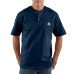 Carhartt Navy 3X-Large Mens Loose Fit Heavyweight Short-Sleeve Pocket T-Shirt (Big & Tall) Henley Shirts US