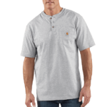 Carhartt Heather Grey X-Large Men's Workwear Pocket Short Sleeve Henley Original Fit K84Heather Gray