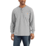 Carhartt Heather Grey Large Big Tall Men's K128 Long Sleeve Henley T-Shirt Large Heather Gray