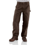 Carhartt Dark Brown 28W x 30L Men's Loose Straight Washed Duck Double-Front Dungaree W28 x L30