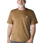 Carhartt Carhartt Brown X-Large Tall Men's Loose Fit Heavyweight Short-Sleeve Pocket T-Shirt Closeout Brown X-Large/Tall