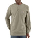Carhartt Desert 3X-Large Mens Loose Fit Heavyweight Long-Sleeve Pocket T-Shirt Henley Shirts US