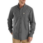Carhartt Gravel XX-Large mens Rugged Flex Rigby Long Sleeve (Regular and Big & Tall Sizes) Work Utility Button Down Shirt US
