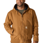 Carhartt Carhartt Brown Large Men's Loose Fit Washed Duck Insulated Active Jacket (Regular and Big & Tall Size)- Brown-