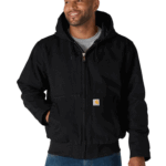 Carhartt Black X-Large Men's Loose Fit Washed Duck Insulated Active Jacket (Regular and Big & Tall Size)--