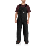 Carhartt Black Large Short Men's Loose Fit Washed Duck Insulated Bib Overall--Large/Short