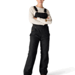 Carhartt Black Large Short Women's Petite Quilt Lined Washed Duck Bib Overall Pants -black