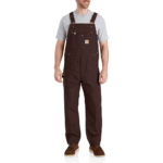 Carhartt Dark Brown 48W x 28L Mens Relaxed Fit Duck Bib Overall Work Utility Outerwear 48W X 28L US