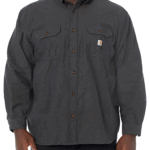 Carhartt Black 3X-Large Big Tall Men's Loose Fit Midweight Chambray Long-Sleeve Shirt (Big & Tall) Chambray 3X-Large