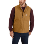 Carhartt Carhartt Brown Large Men's Sherpa Lined Mock-Neck Vest- Brown-