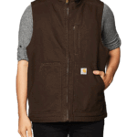 Carhartt Dark Brown Large Men's Sherpa Lined Mock-Neck Vest--