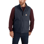 Carhartt Navy Small Mens Sherpa Lined Mock-Neck Vest Work Utility Outerwear US