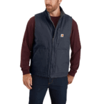Carhartt Navy X-Large Tall Mens Sherpa Lined Mock-Neck Vest (Big & Tall) Work Utility Outerwear X-Large Big Tall US