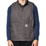Carhartt Gravel XX-Large Tall Mens Sherpa Lined Mock-Neck Vest (Big & Tall) Work Utility Outerwear XX-Large Big Tall US
