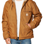 Carhartt Carhartt Brown Large Men's Relaxed Fit Washed Duck Sherpa-Lined Jacket- Brown-/Tall