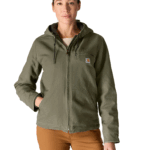 Carhartt Basil X-Small Womens Loose Fit Washed Duck Sherpa Lined Jacket Work Utility Outerwear US