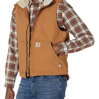 Carhartt Flame Resistant Relaxed Fit Duck Sherpa-lined Mock Neck Vest