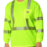 Carhartt Brite Lime Small Men's Force High-Visibility Long-Sleeve Class 3 T-Shirt
