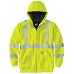 Carhartt Brite Lime X-Large High-Visibility Rain Defender Loose Fit Midweight Thermal-Lined Full-Zip Class 3 Sweatshirt