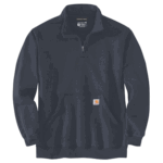 Carhartt Navy Large Tall Loose Fit Midweight Quarter-Zip Mock-Neck Sweatshirt
