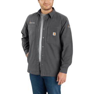 Carhartt Rugged Flex Relaxed Fit Canvas Fleece-lined Snap-front Shirt Jac