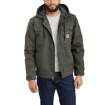 Carhartt Moss 5X-Large Big Relaxed Fit Washed Duck Sherpa-Lined Utility Jacket