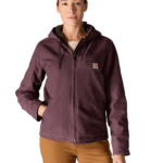 Carhartt Blackberry 3X Womens Loose Fit Washed Duck Sherpa Lined Jacket Outerwear US