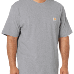 Carhartt Heather Grey X-Small Mens Loose Fit Heavyweight Short-Sleeve Pocket Work Utility T-Shirt Heather Gray US