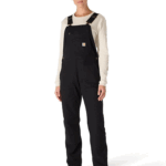 Carhartt Black Medium Women's Rugged Flex Loose Fit Canvas Bib Overall