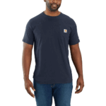 Carhartt Navy Large Tall Men's Force Relaxed Fit Midweight Short-Sleeve Pocket T-Shirt Large/Tall
