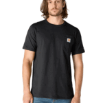 Carhartt Black Large Tall Men's Force Relaxed Fit Midweight Short-Sleeve Pocket T-Shirt Large/Tall