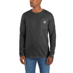 Carhartt Carbon Heather XX-Large Men's Force Relaxed Fit Midweight Long-Sleeve Pocket T-Shirt