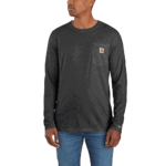 Carhartt Carbon Heather Large Men's Force Relaxed Fit Midweight Long-Sleeve Pocket T-Shirt