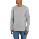 Carhartt Heather Grey 3X-Large Men's Force Relaxed Fit Midweight Long-Sleeve Pocket T-Shirt