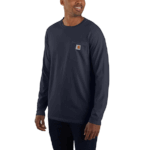 Carhartt Navy 3X-Large Men's Force Relaxed Fit Midweight Long-Sleeve Pocket T-Shirt