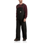 Carhartt Black XX-Large Short Men's Loose Fit Firm Duck Insulated Bib Overall XX-Large/Short