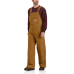 Carhartt Carhartt Brown Medium Tall Men's Loose Fit Firm Duck Insulated Bib Overall Brown Medium/Tall