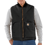 Carhartt Black 5X-Large Men's V01 Relaxed Fit Firm Duck Insulated Rib Collar Vest