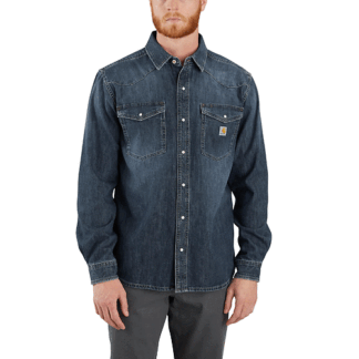 Carhartt Montana Relaxed Fit Midweight Denim Long-sleeve Snap Front Shirt