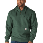 Carhartt Forestry Green Small Men's Rain Defender Loose Fit Heavyweight Quarter-Zip Sweatshirt