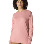 Carhartt Rose Tint Heather Medium Women's Loose Fit Heavyweight Long-Sleeve Logo Sleeve Graphic T-Shirt
