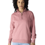 Carhartt Rose Tint Large Women's TENCEL Fiber Series Relaxed Fit Half-Zip Sweatshirt