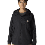 Carhartt Black Large Women's Storm Defender Loose Fit Lightweight Hooded Packable Jacket