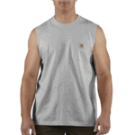 Carhartt Heather Gray Medium Men's Sleeveless Pocket Tee