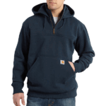 Carhartt Navy X-Large Men's Rain Defender Paxton Heavyweight Hooded Zip Mock Neck SweatshirtNew