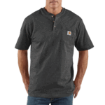 Carhartt Carbon Heather 3X-Large Tall Mens Loose Fit Heavyweight Short-Sleeve Pocket Henley T-Shirt (Big & Tall) Shirt US