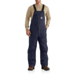 Carhartt Dark Navy 40W x 30L Men's Flame-Resistant Quick Duck Lined Bib Overall--40 x 30