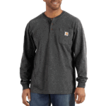 Carhartt Carbon Heather X-Large Tall Mens Loose Fit Heavyweight Long-Sleeve Pocket Henley T-Shirt (Big and Tall) T Shirt US