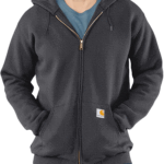 Carhartt Carbon Heather X-Large mens Loose Fit Midweight Full-zip Sweatshirt fashion hoodies US